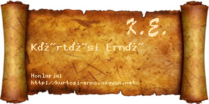 Kürtösi Ernő névjegykártya